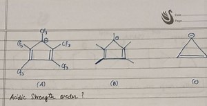 QuestionDetermine the order of acidic strength for the followi... | Filo
