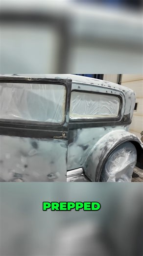 The 1929 Model A Sedan is finally in primer! Prepping & sanding before we shoot it. Video link is in the comments below. #halfasskustoms #ModelA #modelasedan #bodywork #sanding #primer #youtubechannel #Youtube #driver #nothingfancy | HalfassKustoms