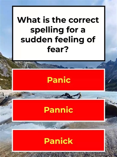 What’s the correct spelling for a sudden feeling of fear — Panic, Pannic, or Panick? This English spelling quiz catches people off guard. Comment the correct answer below ✍️ Save this to test your friends later. #SpellingChallenge #EnglishQuiz #VocabularyTest #LearnOnTikTok #ForYou