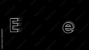 Echo text effect letter e animation Stock Video