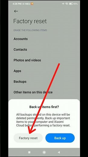 How to factory reset on Redmi Note 7#shorts #youtubeshorts