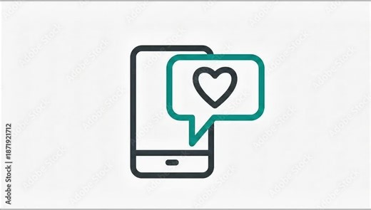 Animated Icon Social Media. suitable for Feedback symbol. Outline element on white background. 4K video