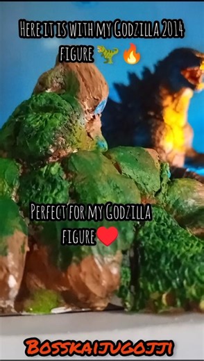 Making my own Diorama | using air dry clay/ acrylic paint for my GODZILLA figures 🦖🔥 #godzilla