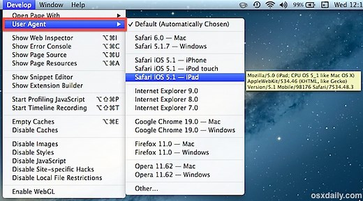 Change the Browser User Agent in Chrome, Safari, & Firefox