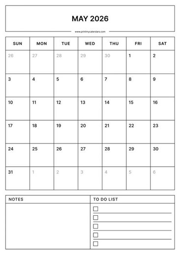 May 2026 Calendar | Printable A4 & US Letter | Portrait & Landscape | Free PDF Download | May 2026