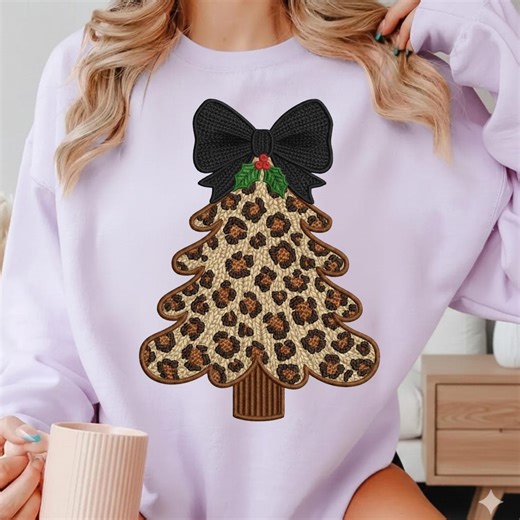 Leopard Christmas Tree Embroidery PNG, Winter Sublimation (digital Download) - Etsy UK