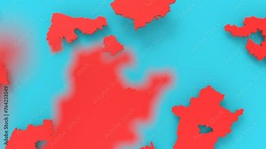Hungary map. Formed by individual states, falling from top to bottom on white. High quality 4k footage