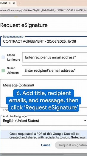Create, request signatures, and sign documents with eSignatures in Google Docs. 🖋️ #Shorts