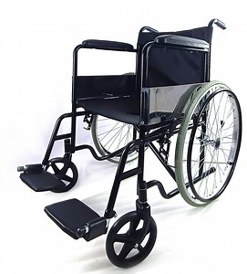 [Hot Item] Folding Steel Manual Wheelchair with Powder Coated Steel Frame