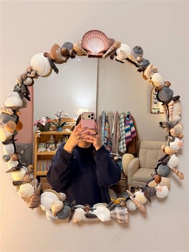 Handmade Shell Mirror | 20" Round | Made to Order - Etsy