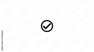 Check mark animation on circle. simple design correct icon animation
