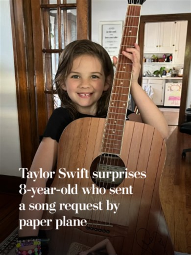 When 8-year-old Madeline heard her neighbor, Ethan, playing guitar outside, she sent over a paper airplane with a handwritten request for him to play a song by Taylor Swift. She didn't expect that the moment would catch the attention of the pop superstar. “One of my favorite parts of this story is that we didn’t actually know our neighbor. He had moved in before winter, and we never properly introduced ourselves,” said Natalie Hulec, Madeline's mom. “We also had no idea he was a full-time musici