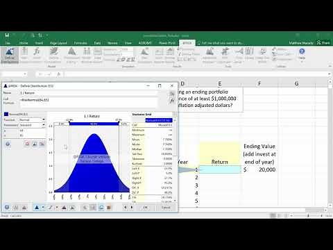 Monte Carlo Simulation of Investing in S&P 500 w/ Palisade @Risk for Excel