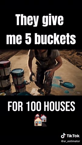 They give me 5 buckets for 100 houses and say: For tomorrow **#construction #tellmewithout #constructionworker #deadline #squidgame #impossible #fyp #viral #building #trending #worker**