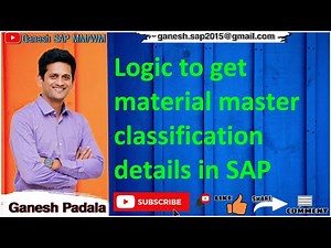 Logic to get the material master classification details in SAP || ABAP Logic based Videos || SAP ERP