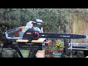 Adapting an Oregon CS1500 electric chainsaw to operate with a Panther guidebar and Mini Chain.