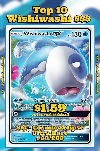 Top 10 RAREST Wishiwashi Pokémon Cards EVER 💦 #pokemon #pokemontcg #pokemoncards #pokémon #top10