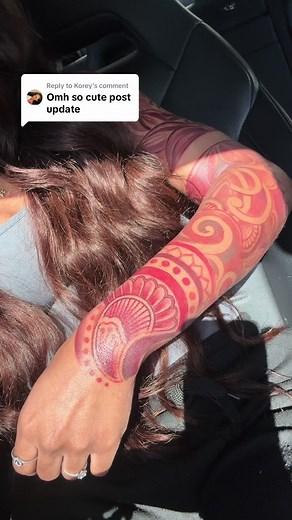 Replying to @Korey UPDATE UPDATE FINALLY 😭 My Tattoo Artist: @B_iinked on IG.. Yall Found Me On All Socials. Been Harassing Me For A YEAR 🙂‍↔️ Here’s Me Getting A Touch Up & A Mini Q&A. I Didn’t Need A Touch Up😅 If You Want To Know The Meaning Behind My Tattoo & A Longer Q&A, Like & Comment🫶🏽 . . . . . #tattooartist #tattoolover #tattootiktok #tattoogirl #tattootok #atlanta #atl #reelsinstagram #explorepage #reel #fyp #foryou #foryoupage #fypシ #inked #redink #redinktattoo #taurus #sanskrit