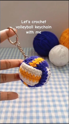crochet volleyball keychain tutorial #crochet #crochetkeychain #volleyball #trendingaudio #trending