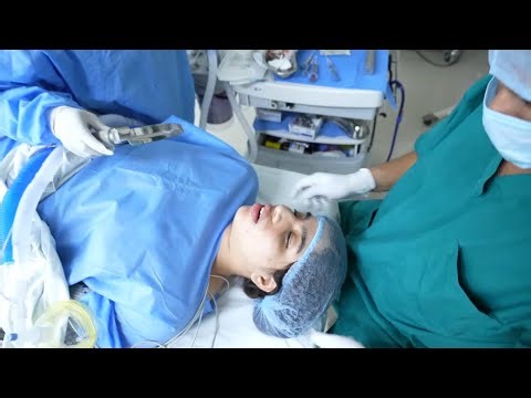 Girl going to Deep Sleep with Anesthesia