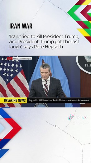 U.S. defence secretary Pete Hegseth claims that an Iranian unit attempted to assassinate Donald Trump. He says the leader of the unit has been killed. #skynews #petehegseth #donaldtrump #iran