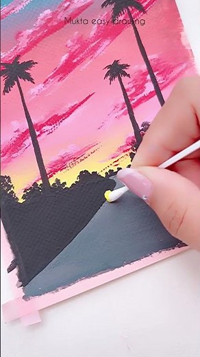 Sunset Painting Techniques #shorts #art #painting #youtubeshorts