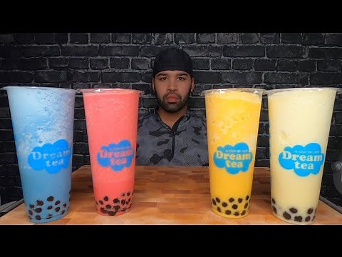 (ASMR) BUBBLE TEA MUKBANG