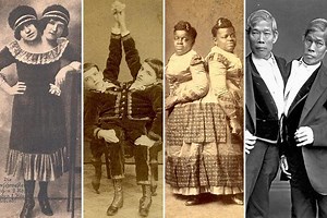Fascinating pictures show the lives of conjoined twins in Victorian times who were forced into human 'freak' shows