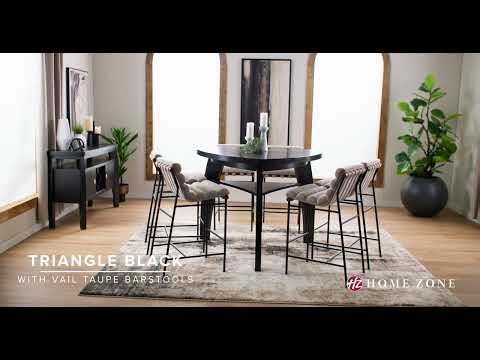 Triangle Black with Vail Taupe Barstools | Home Zone Furniture