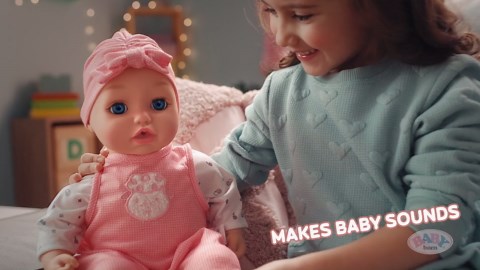 Baby Born My Real Baby Doll Annabell, Blue Eyes: Realistic Soft-Bodied Doll, Kids Ages 3 , Sounds, Drinks & Wets, Tears