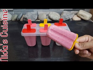 Creamy Strawberry Popsicles Recipe - Nida's Cuisine - Strawberry Ice Cream Recipe