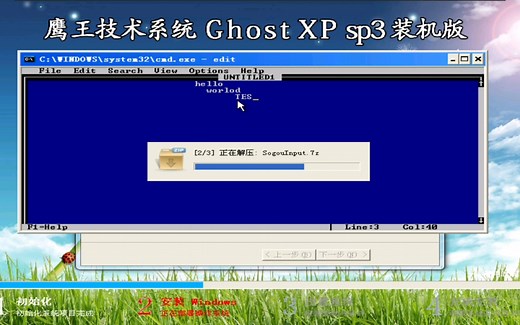 鹰王系统Ghost Windows XP SP3装机版安装试玩