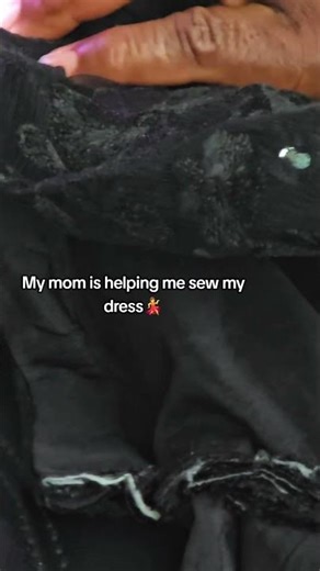 my mom helping me sew my dress 👗 💃