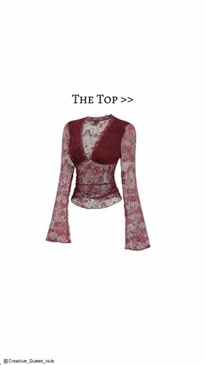 How to Style: Maroon Lace Top & Wide Leg Jeans * Party🍷✨ || Creative_Queen_Hub || #creativequeenhub