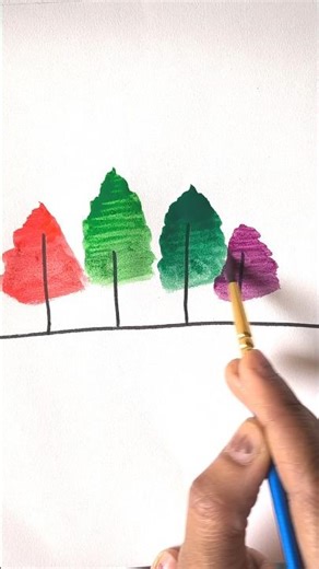 Easy Tree Drawing 🌳 | Simple Trees Drawing for Beginners | Nature Art