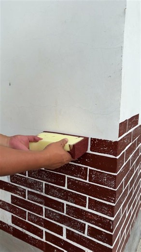 Veteran decorator's secret sponge stamping looks exactly like real brick