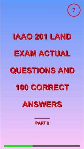 Iaao 201 Land Exam Actual Questions And 100 Correc