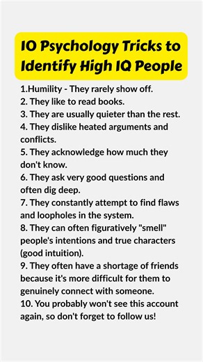 10 Psychology Tricks to Identify High IQ People | Beautiful Words