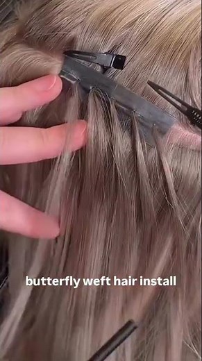 How to Install Butterfly Weft Hair Extensions Easily #hairextensions #hairtok #ugeathair #hairstyle
