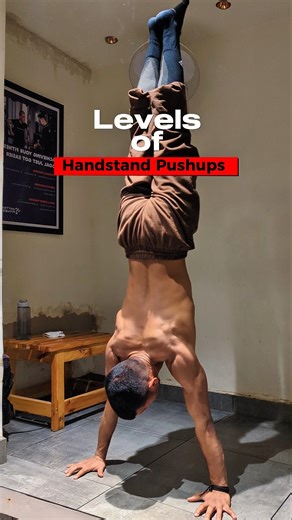 Levels of Handstand Pushups 🧬#handstandpushups #calisthenics #shubhamkaktwan #tutorial