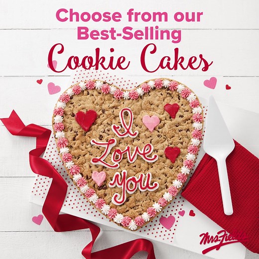 Make their Valentine's Day extra sweet with one of our fresh-baked Cookies, Cookie Cakes, or Cookie Cards. ❤️ Order online or pick up in-store today. | Mrs. Fields | Facebook