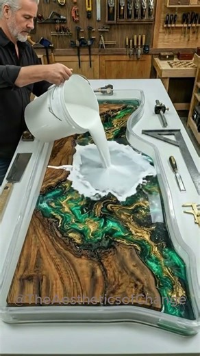 Pure Luxury! ✨ Wait for the final Emerald Green polish… 🤯🔥#shorts #epoxyresin #satisfying