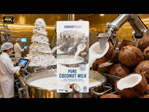 Inside a High-Tech Coconut Line: How Fresh Coconuts Become Premium Coconut Milk (Full Process)