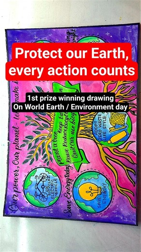 Earth Day Drawing| World Earth Day Poster Drawing| Save Earth Poster| Save Environment Drawing