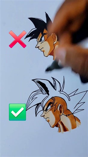 How to Draw Goku's Hair Like a PRO😎 #shorts