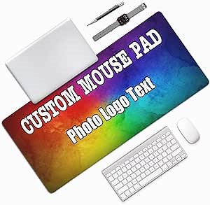 Custom Mouse Pad with Photo Design Your Own Customized Large Gaming Mousepad, Personalized Non-Slip Waterproof Desk Writing Pads for Office Home, 35.5"x16"