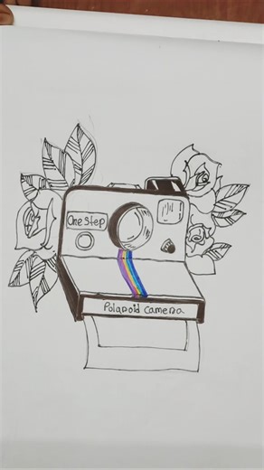 How to draw a Polaroid camera