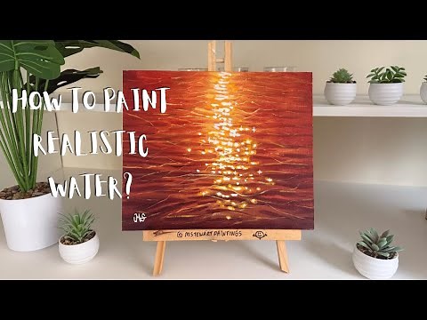 SUNSET WATER SPARKLES ✨ - How to paint realistic water with acrylics - Easy water acrylic painting