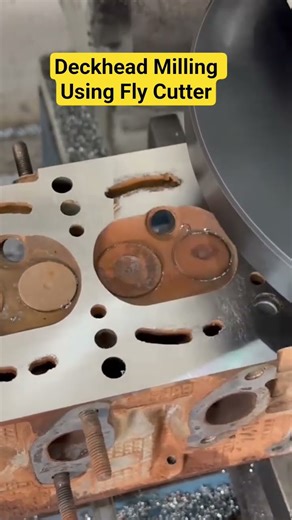 Deckhead Milling Using Fly Cutter #automobile #engine #shorts