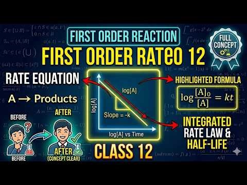 Unit-3 (Chemical Kinetics) Integrated rate equation for First order reaction | Class 12 Chemistry #7